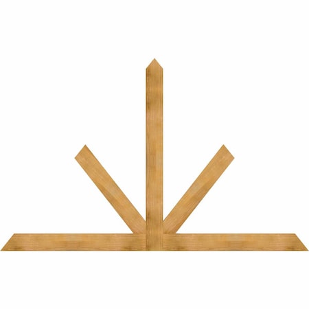 Ekena Millwork Saratoga Rough Sawn Timber Gable Bracket, Western Red Cedar, 108"W x 68"H x 2"D x 6"F, 15/12 Pitch GBW108X68X0206SAR00RWR